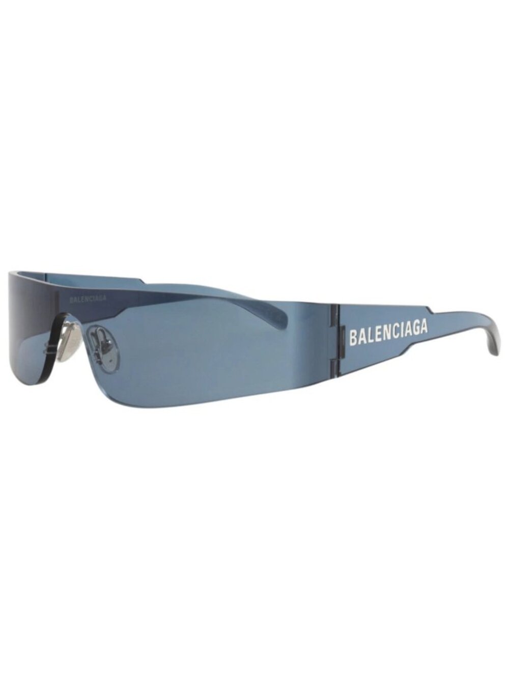 New Balenciaga Women's Sunglasses Shield Wrap Nylon Frame Unisex Blue Blue Blue